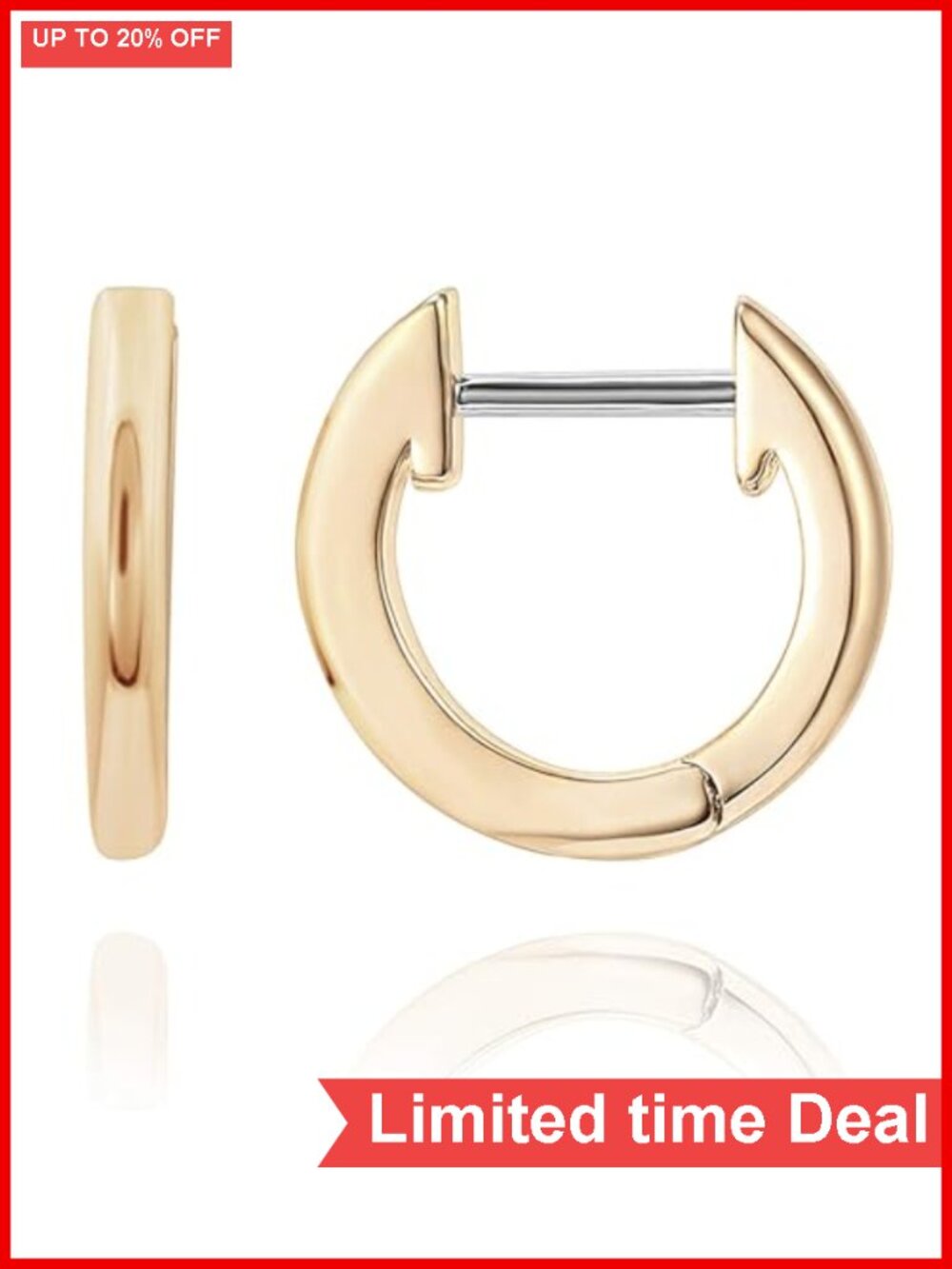 14K Gold Plated Huggie Hoop Earrings for Women Hypoallergenic Small